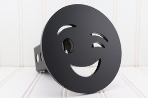 Matte Black Winky Face Hitch Cover – Fits 2” Hitch Receiver – Free Shipping