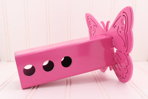 Pink Stainless Butterfly Hitch Cover – Fits 2” Hitch Receiver – Free Shipping