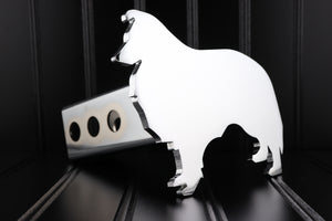 Chrome Sheltie (Shetland Sheep Dog) Hitch Cover – Fits 2” Hitch Receiver – Free Shipping