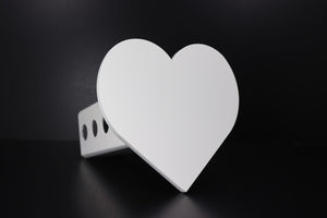 Satin White Heart Hitch Cover – Fits 2” Hitch Receiver – Free Shipping