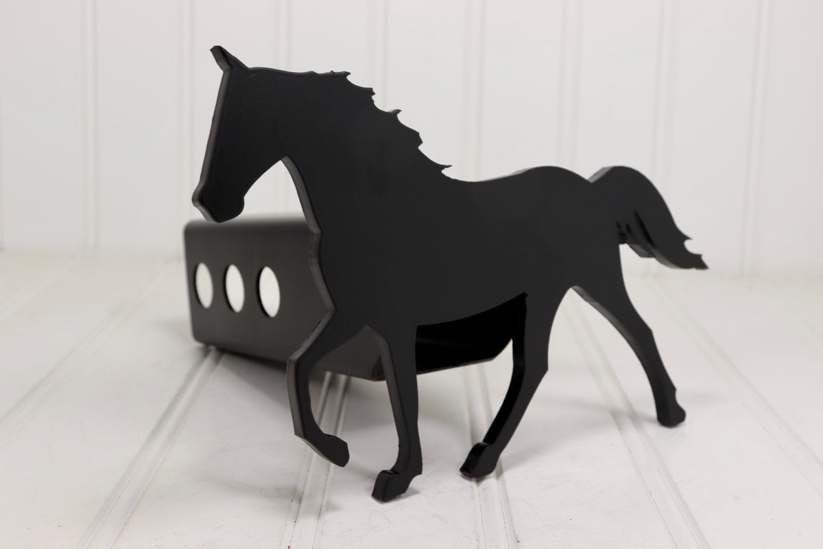 Matte Black Rocky Mountain Horse Hitch Cover Custom Hitch Covers