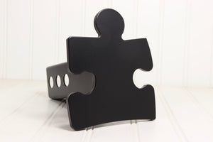 Matte Black Autism Puzzle Piece Hitch Cover – Fits 2” Hitch Receiver – Free Shipping