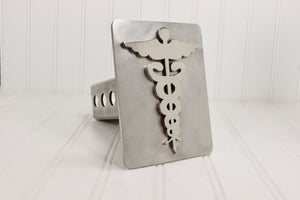 Stainless Steel Caduceus Medical Symbol Hitch Cover – Fits 2” Hitch Receiver – Free Shipping