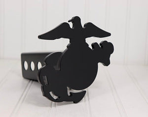 Matte Black USMC Earth Globe and Anchor EGA Hitch Cover – Fits 2” Hitch Receiver – Free Shipping