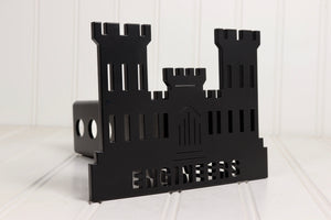 Matte Black Engineers Castle Hitch Cover – Fits 2” Hitch Receiver – Free Shipping