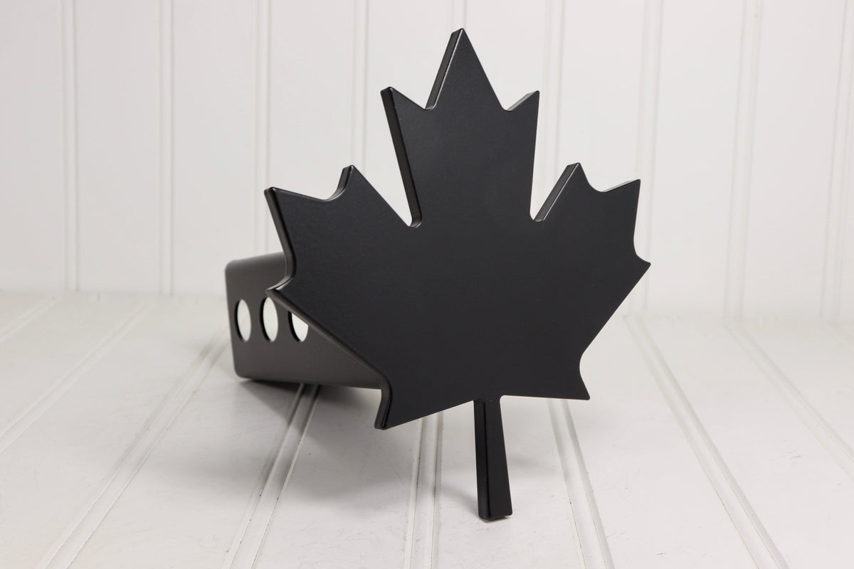 Matte Black Canadian Maple Leaf Hitch Cover, Free Shipping Custom