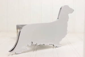 Chrome Long Haired Dachshund Hitch Cover – Fits 2” Hitch Receiver – Free Shipping