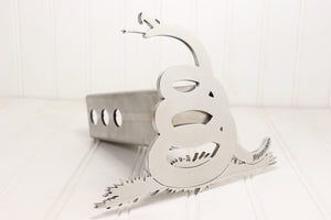 Stainless Gadsden Flag “Don’t Tread on Me” Rattlesnake Hitch Cover – Fits 2” Hitch Receiver – Free Shipping