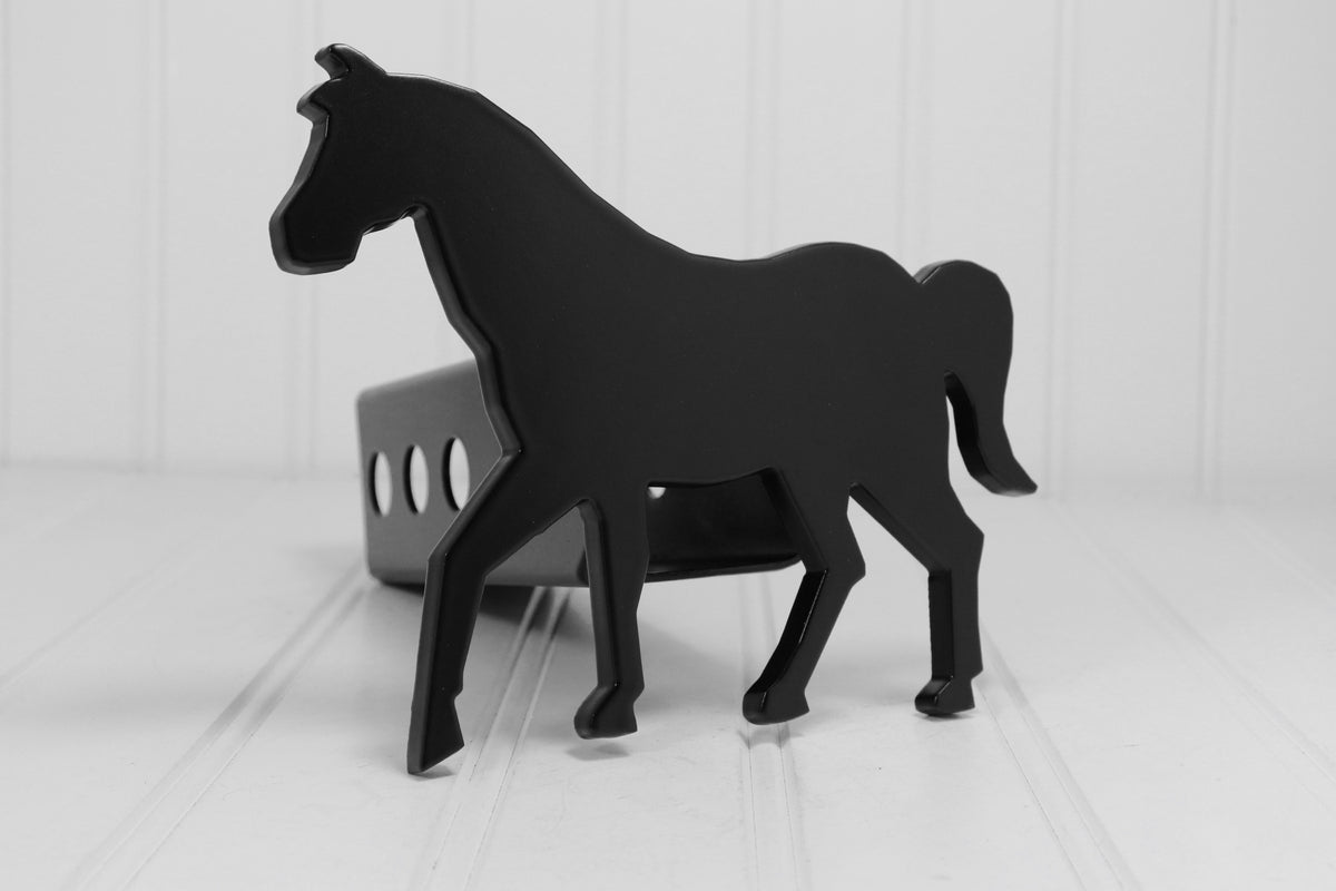 Matte Black Show Horse Hitch Cover Custom Hitch Covers