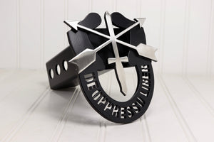 Matte Black Stainless De Oppresso Liber Hitch Cover – Fits 2” Hitch Receiver – Free Shipping