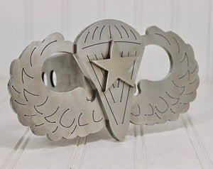 Stainless Steel Parachutist Badge Hitch Cover with Combat star – Fits 2” Hitch Receiver – Free Shipping