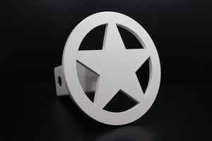 Satin White Circle Star Hitch Cover – Fits 2” Hitch Receiver – Free Shipping