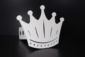 Satin White Detailed Crown Hitch Cover– Fits 2” Hitch Receiver – Free Shipping