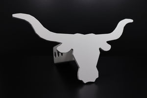 Satin White Longhorn Hitch Cover – Fits 2” Hitch Receiver – Free Shipping