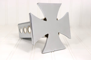 Chrome Iron Cross Hitch Cover – Fits 2” Hitch Receiver – Free Shipping
