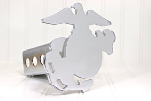 Chrome USMC Earth Globe and Anchor EGA Hitch Cover – Fits 2” Hitch Receiver – Free Shipping
