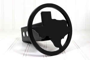 Matte Black Circle Texas Hitch Cover  – Fits 2” Hitch Receiver – Free Shipping