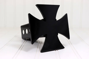 Black Iron Cross Hitch Cover – Fits 2” Hitch Receiver – Free Shipping