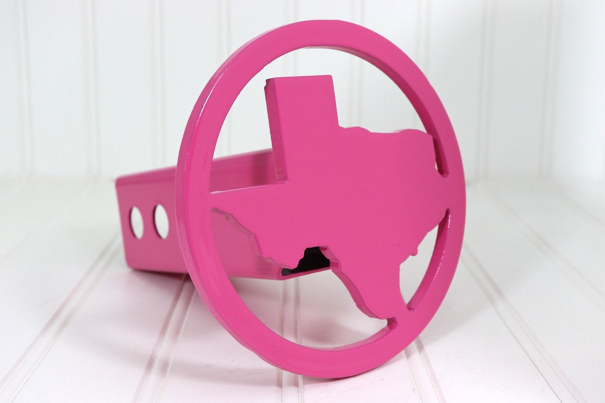 Pink Circle Texas Hitch Cover, Free Shipping Custom Hitch Covers