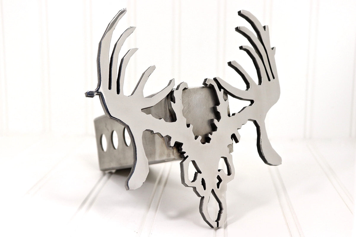 Stainless Trophy Deer Hitch Cover, Free Shipping Custom Hitch Covers