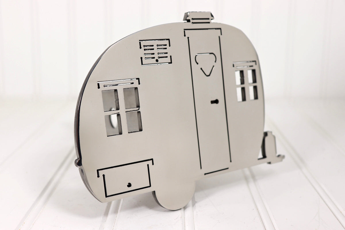 Stainless Mobile Scout Travel Trailer Hitch Cover, Free Shipping Custom Hitch Covers