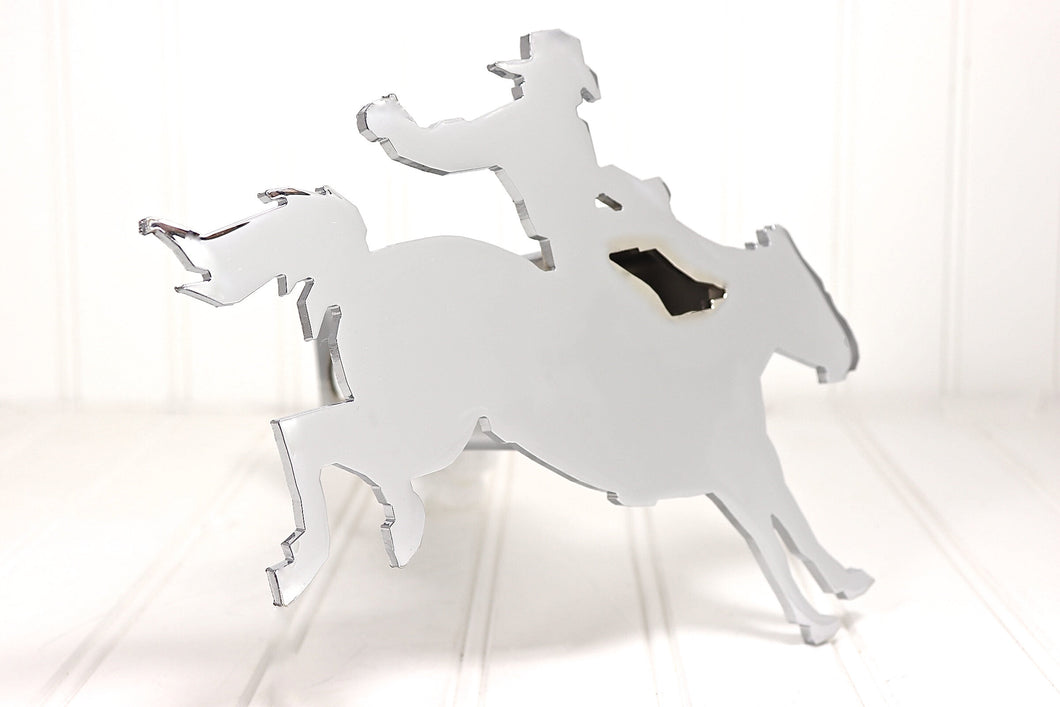 Chrome Bronc Rider Hitch Cover, Free Shipping