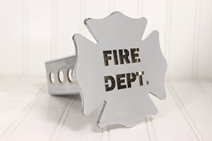 Chrome Fire Dept Maltese Cross Hitch Cover – Fits 2” Hitch Receiver – Free Shipping
