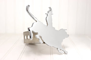 Chrome Bull Riding Hitch Cover – Fits 2” Hitch Receiver – Free Shipping