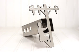 Stainless Lineman Hitch Cover – Fits 2” Hitch Receiver – Free Shipping