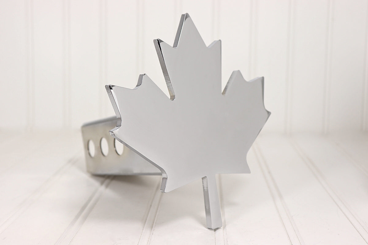 Chrome Canadian Maple Leaf Hitch Cover, Free Shipping Custom Hitch Covers