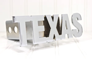 Chrome TEXAS Letters Hitch Cover – Fits 2” Hitch Receiver – Free Shipping