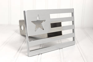 Chrome Patriotic Flag Hitch Cover – Fits 2” Hitch Receiver – Free Shipping
