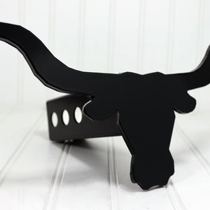 Matte Black Longhorn Hitch Cover – Fits 2” Hitch Receiver – Free Shipping