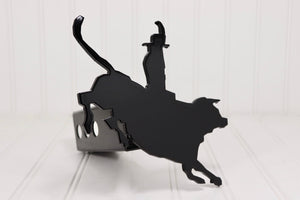 Black Bull Riding Hitch Cover – Fits 2” Hitch Receiver – Free Shipping
