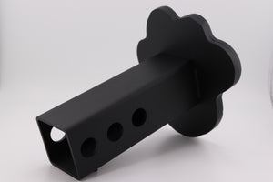 Matte Black Stainless Steel Paw Print Hitch Cover.