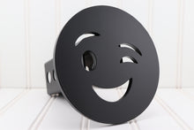 Load image into Gallery viewer, Matte Black Winky Face Hitch Cover, Free Shipping
