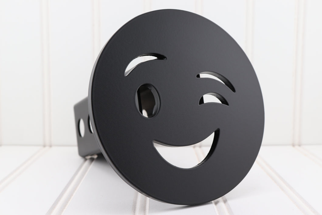 Matte Black Winky Face Hitch Cover, Free Shipping