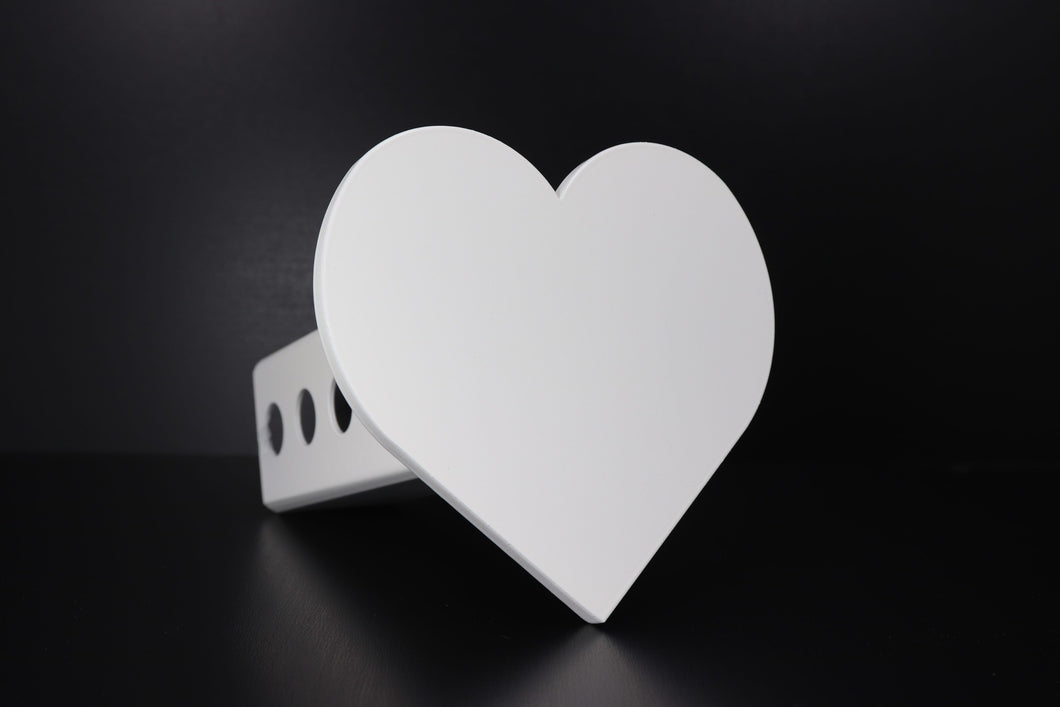 Satin White Heart Hitch Cover, 2