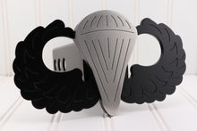 Load image into Gallery viewer, Stainless/Matte Black Parachutist Badge Hitch Cover, Free Shipping
