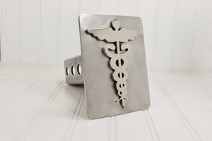 Stainless Steel Caduceus Medical Symbol Hitch Cover