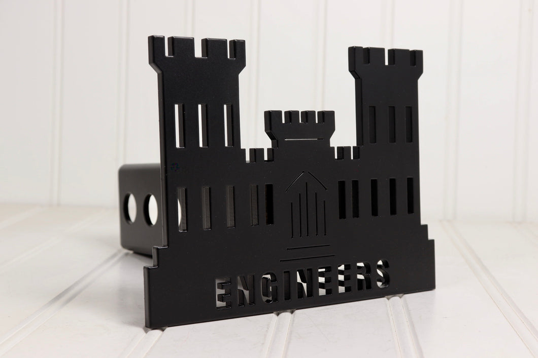 Matte Black Engineers Castle Hitch Cover