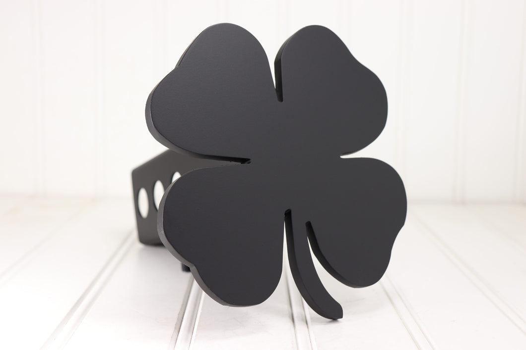 Matte Black Four Leaf Clover Hitch Cover, Free Shipping
