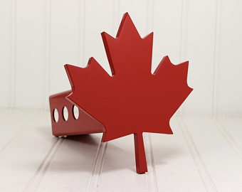 Red Canadian Maple Leaf Hitch Cover, Free Shipping