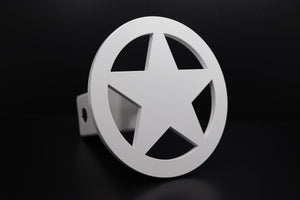 Satin White Circle Star Hitch Cover, Free Shipping