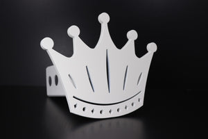 Satin White Detailed Crown Hitch Cover, 2"