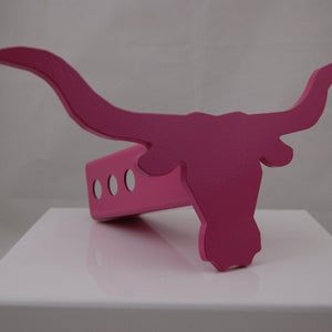 Pink Longhorn Hitch Cover, Powder Coated – Fits 2” Hitch Receiver – Free Shipping
