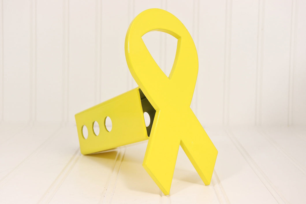 Yellow Support our Troops Ribbon Hitch Cover, Free Shipping
