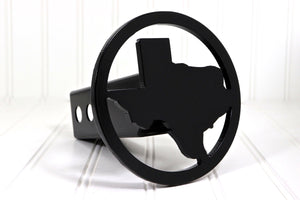 Matte Black Circle Texas Hitch Cover, Free Shipping