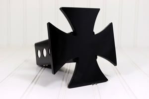Black Iron Cross Hitch Cover, Free Shipping