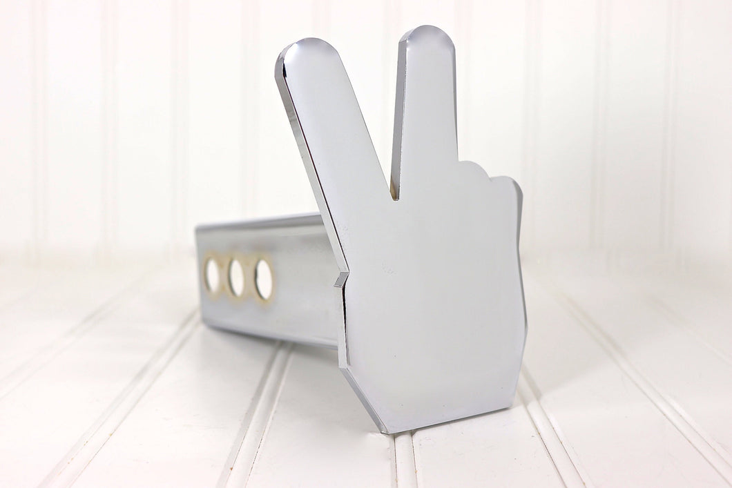 Chrome Peace Fingers Hitch Cover, Free Shipping